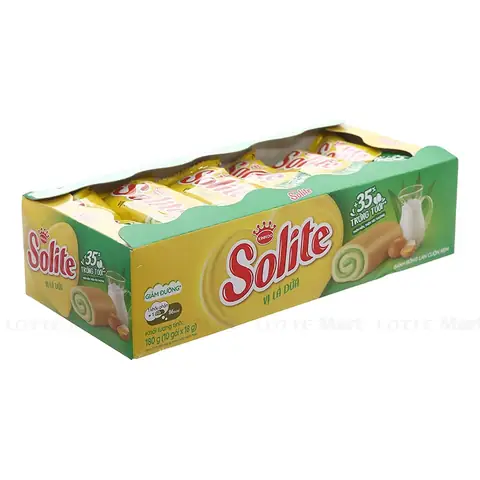 Bánh Bông Lan Cuộn Lá Dứa Solite: Hộp 324g, 360g & Cách Làm Mềm Xốp Tại Nhà