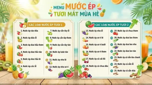 Top 10 Công Thức Nước Ép Mix Thơm Ngon, Dinh Dưỡng & Tốt Cho Sức Khỏe