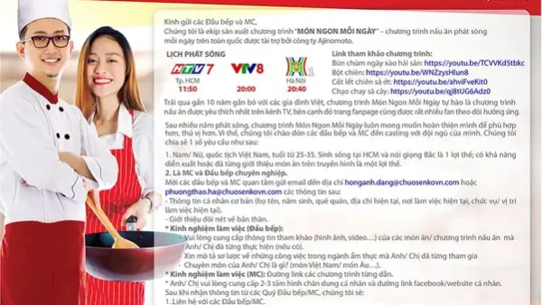 “món Ngon Mỗi Ngày” HTV7: Lịch Phát Sóng, Công Thức Hấp Dẫn Và Thông Tin Mới Nhất