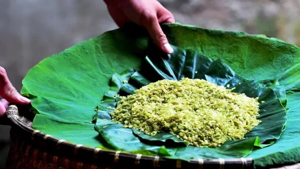 Hình Ảnh Cốm Làng Vòng: Gói Trọn Vị Thu Hà Nội Trong Từng Hạt Cốm Xanh