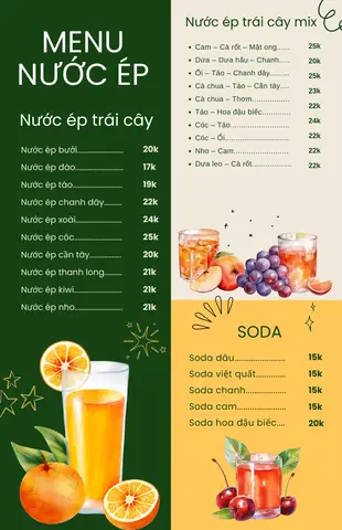 Thực Đơn Nước Ép Trái Cây: Hơn 50+ Công Thức Mix Ngon & Lợi Ích Cho Sức Khỏe Thực Đơn Nước Ép Trái Cây: Hơn 50+ Công Thức Mix Ngon & Lợi Ích Cho Sức Khỏe