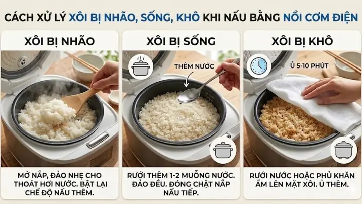 Cách Nấu Xôi Ngọt Bằng Nồi Cơm Điện: Dẻo, Thơm, Không Cần Chổi Hấp